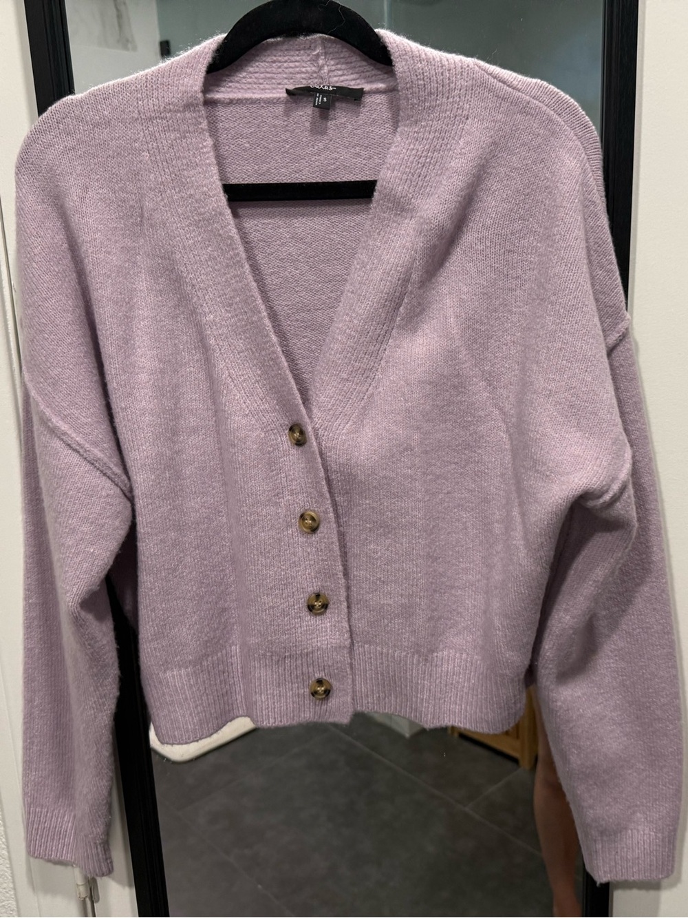 Lulu's Lilac Button-Front V-Neck Sweater Cardigan